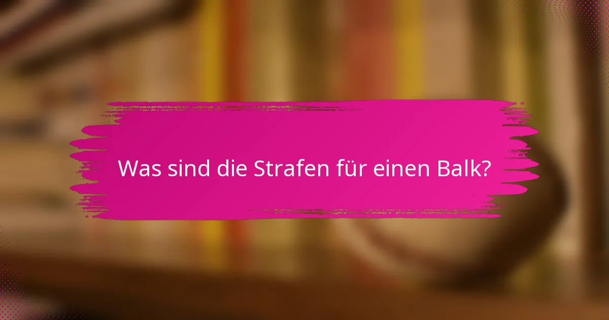 Was sind die Strafen für einen Balk?