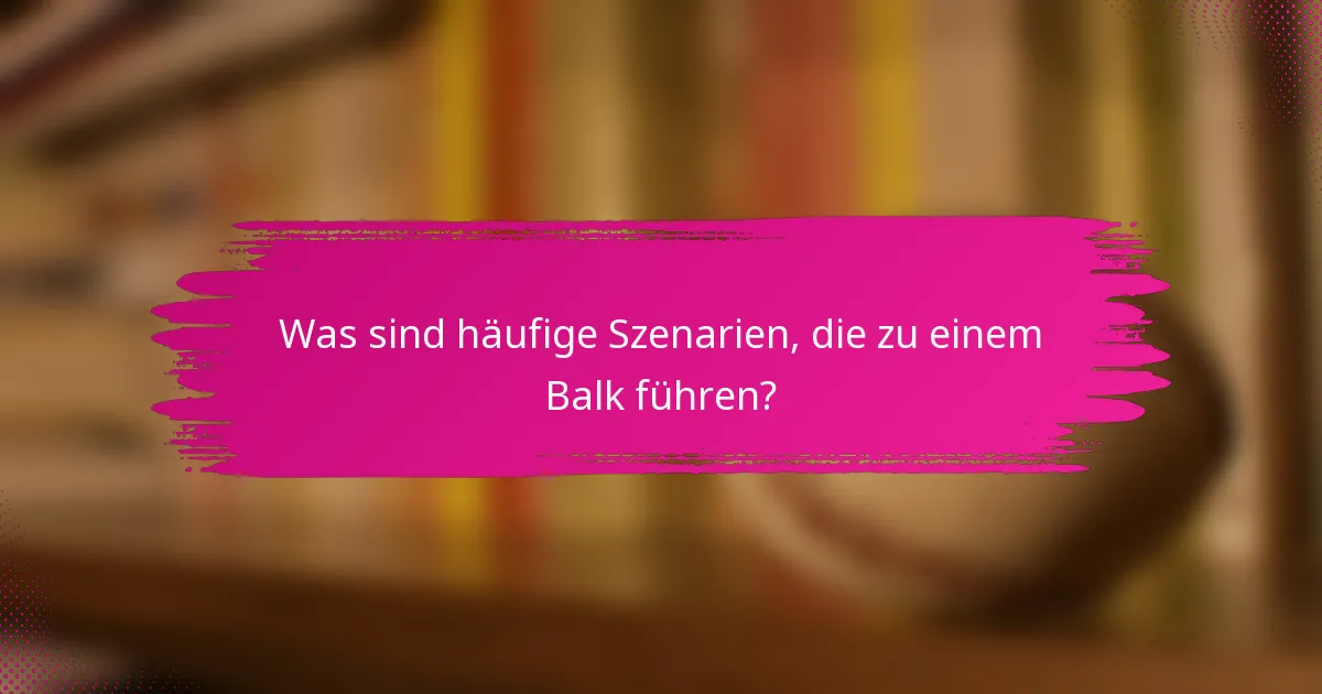 Was sind häufige Szenarien, die zu einem Balk führen?