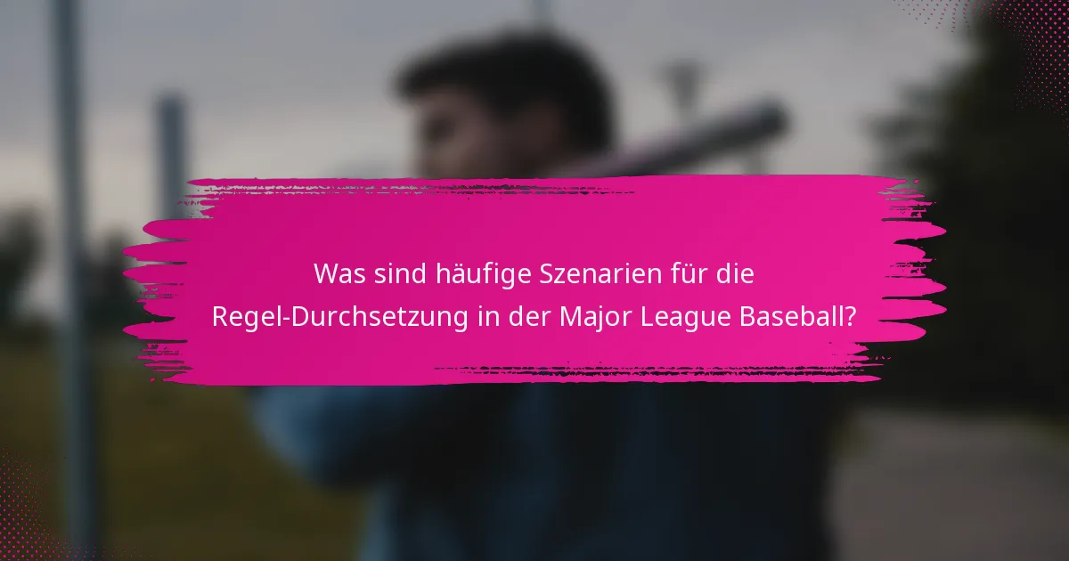 Was sind häufige Szenarien für die Regel-Durchsetzung in der Major League Baseball?