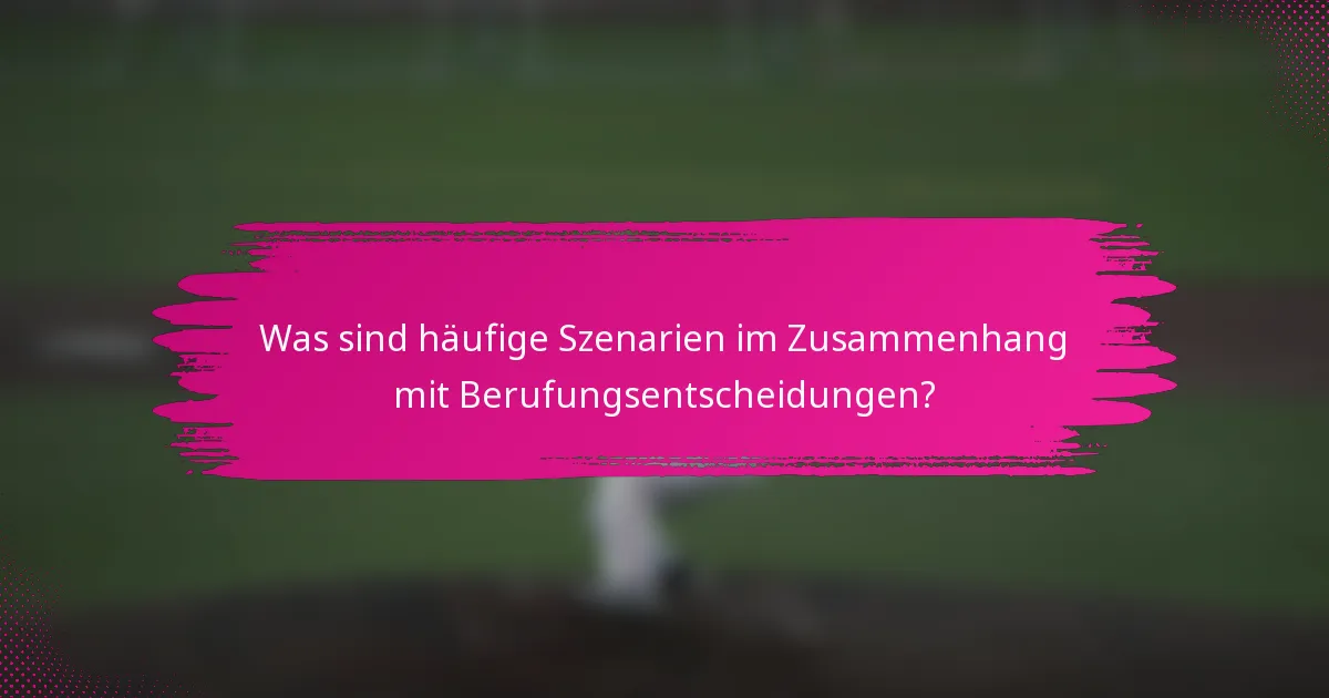 Was sind häufige Szenarien im Zusammenhang mit Berufungsentscheidungen?