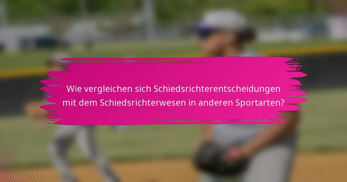 Wie vergleichen sich Schiedsrichterentscheidungen mit dem Schiedsrichterwesen in anderen Sportarten?