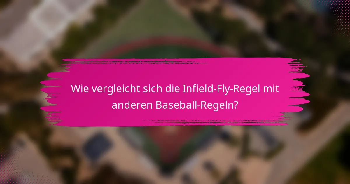 Wie vergleicht sich die Infield-Fly-Regel mit anderen Baseball-Regeln?